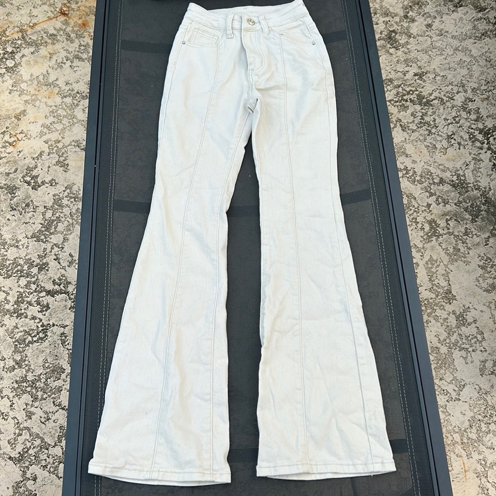 Khaki flare pants